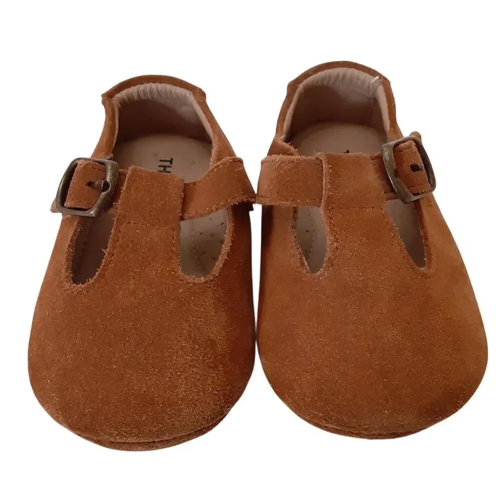 TheeBron Baby Mary Janes Slip On Shoes Suede Leather Walking Toddler 6 Cottage